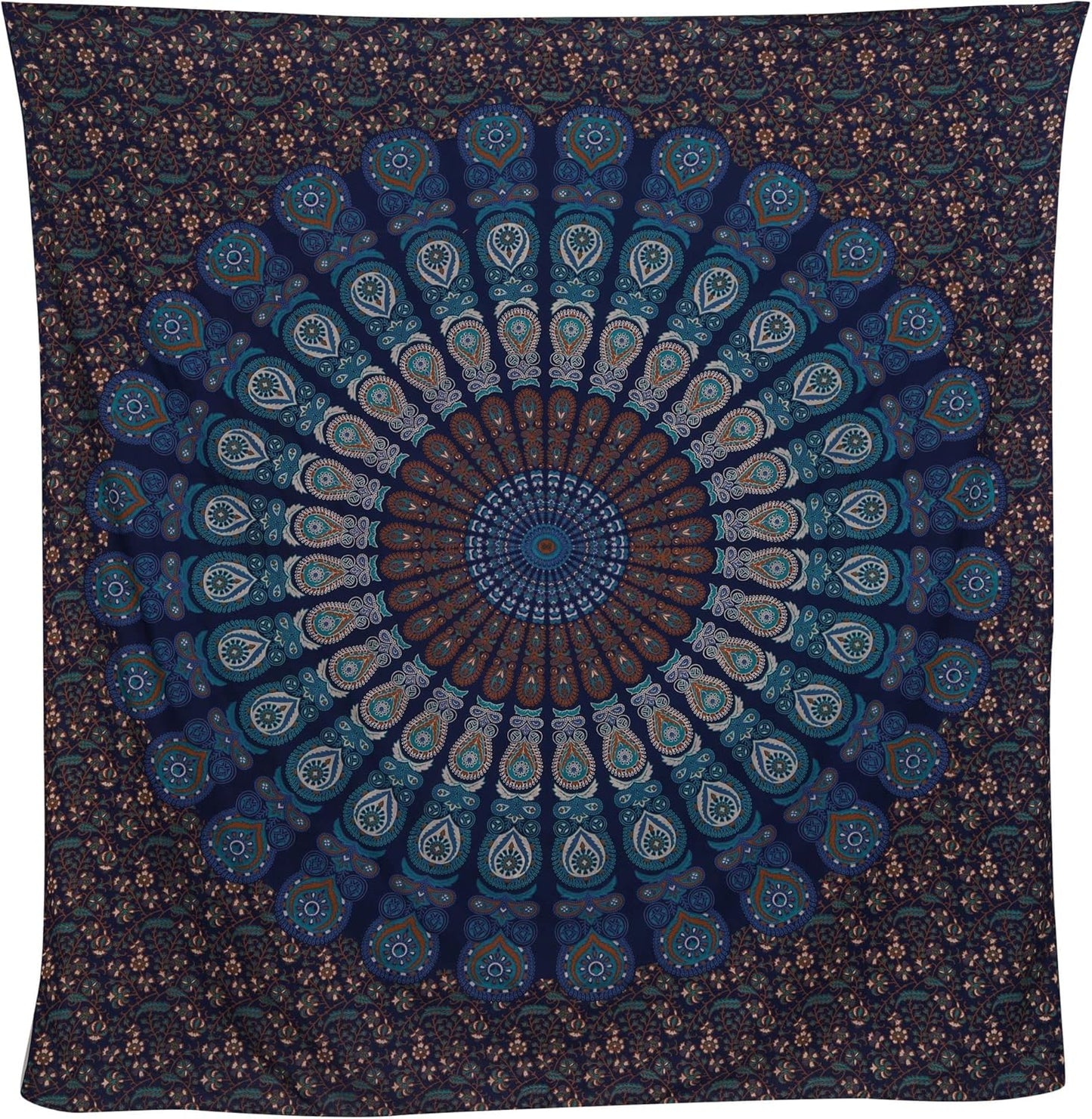Bless International Handmade Indian hippie Bohemian Psychedelic Peacock Mandala Wall hanging