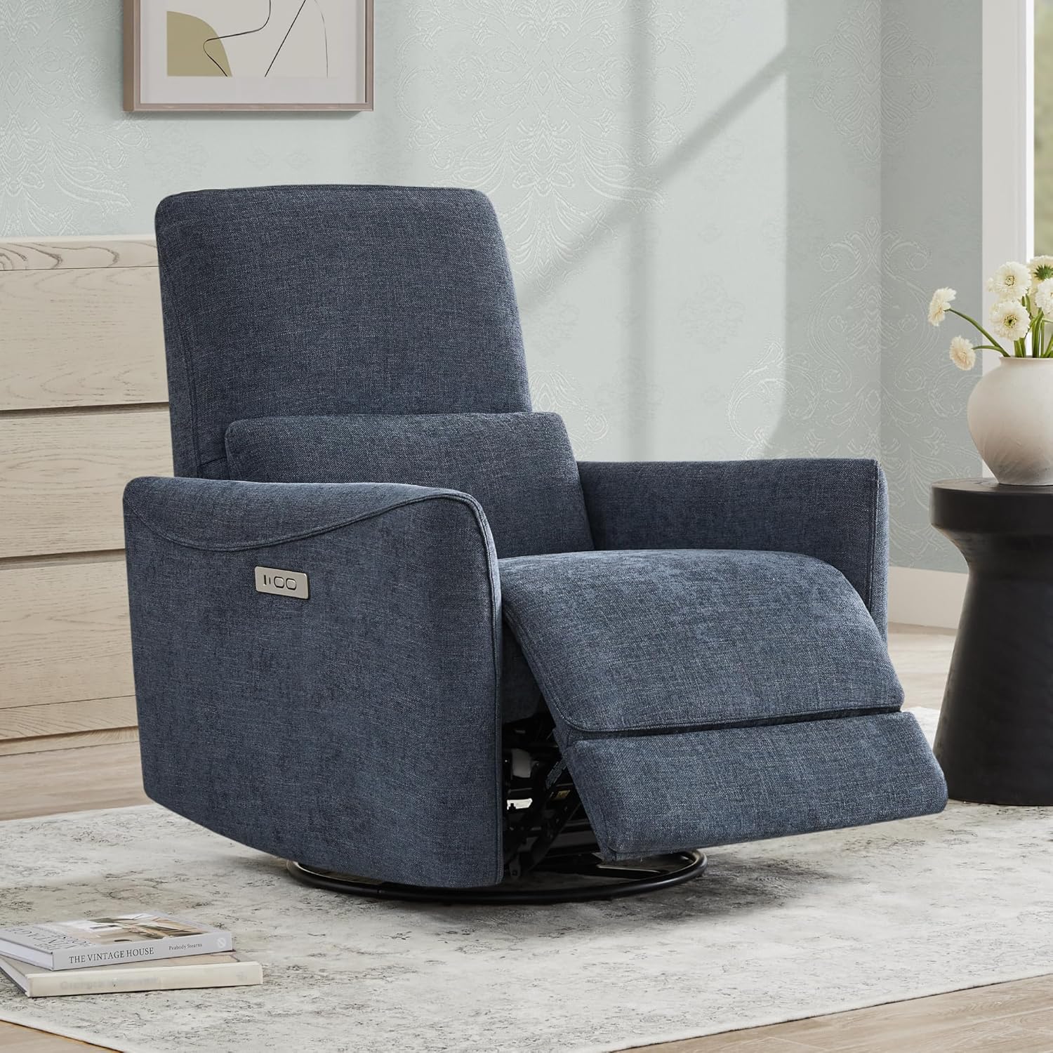CHITA Power Recliner Chair Swivel Glider, FSC Certified Upholstered Fabric Living Room Nursery