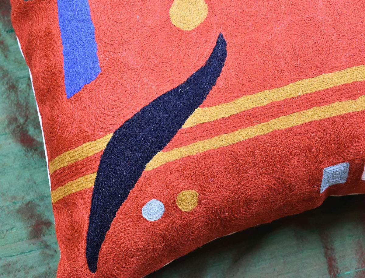 Kandinsky Modern Pillows Cover- Orange | Mid Century Chair Cushions | Abstract Throw Pillows |