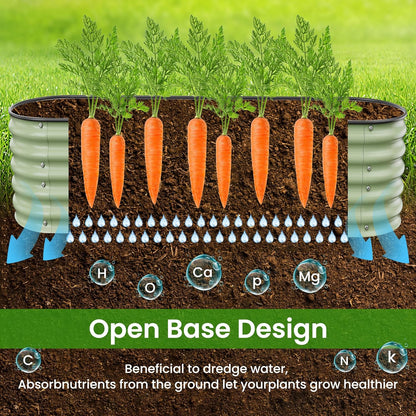 8 X 2 X 1.4 Ft Galvanized Raised Garden Bed,Sturdy and Easy to Assemble Oval Raised Planter Beds