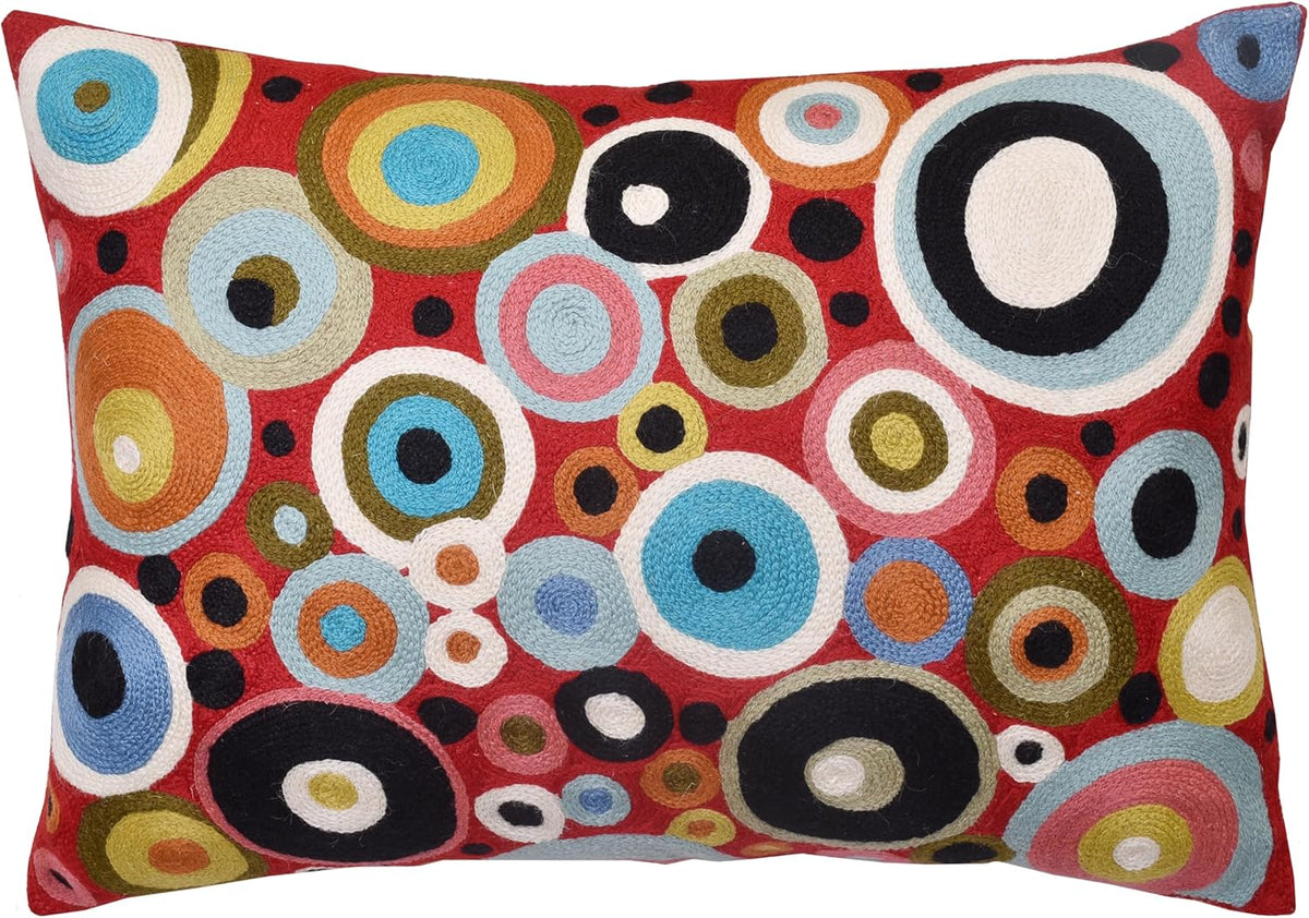 Lumbar Red Polka Dots Decorative Pillow Cover Contemporary Pillowcase Farmhouse Chair Cushion