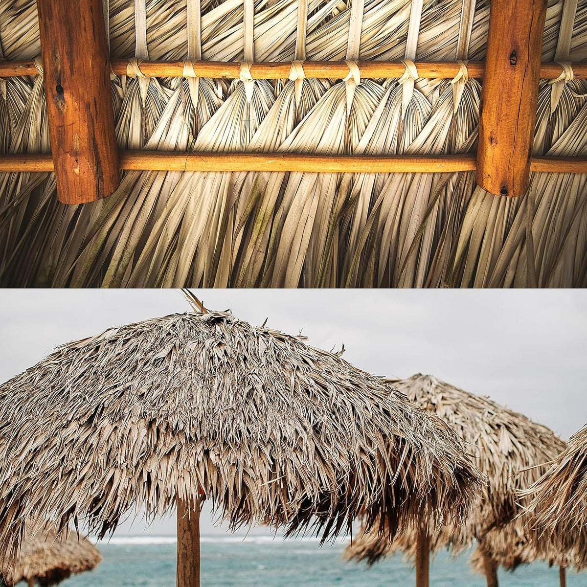 39.5" Tiki Straw Roof Thatch-Mexican Style Artificial Palm Thatch Rolls, Tiki Bar Hut Grass Duck