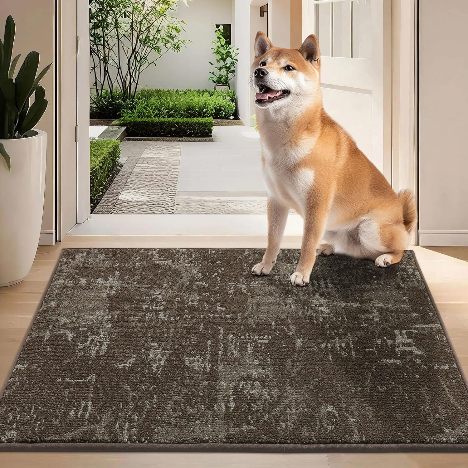 BEQHAUSE Dirt Trapper Door Mat 24"x36" Non-Slip Door Mats Washable Entryway Rugs Stain Resistant