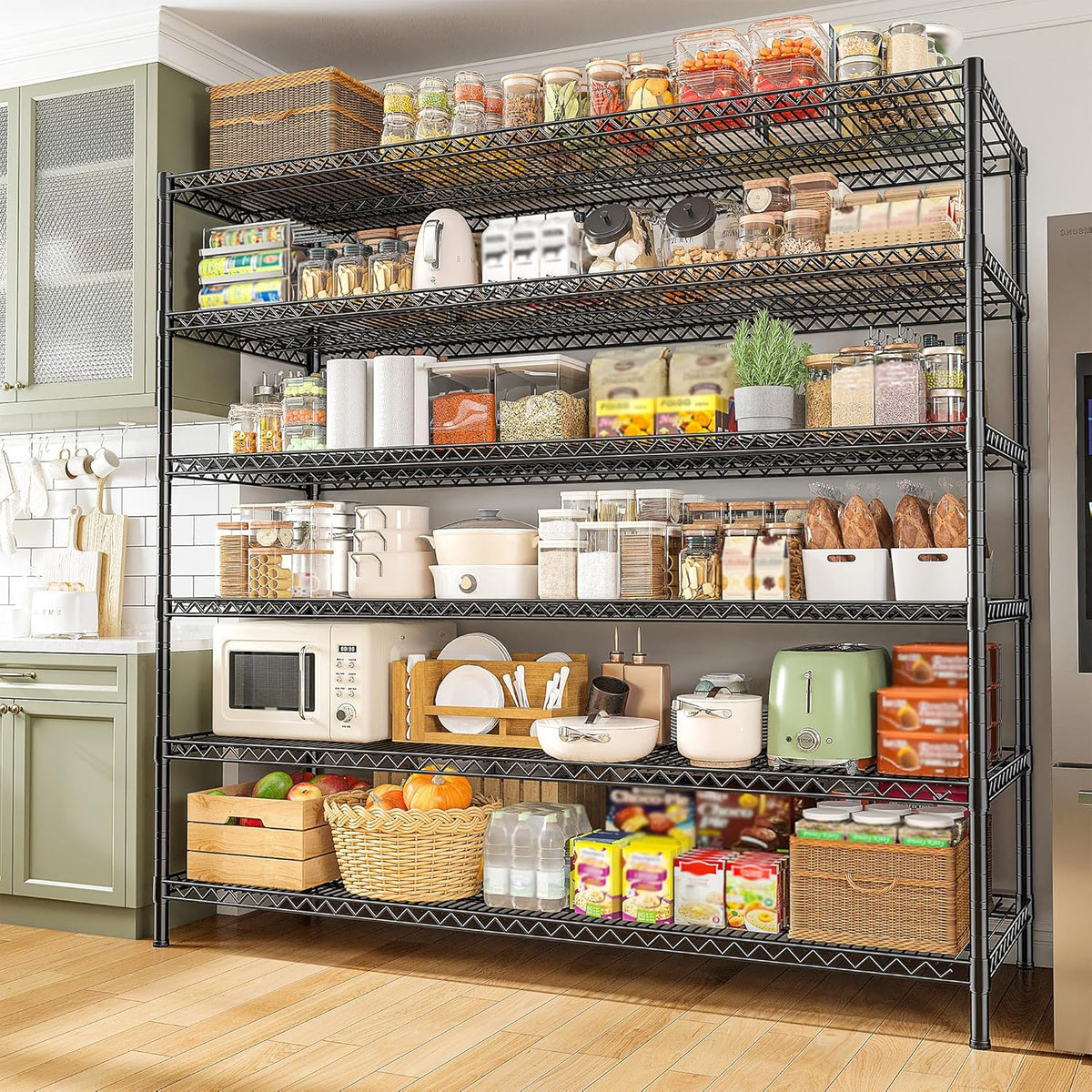 REIBII 83"H Storage Shelves 3840LBS Metal Shelving Unit Garage Shelving Heavy Duty 6 Tier