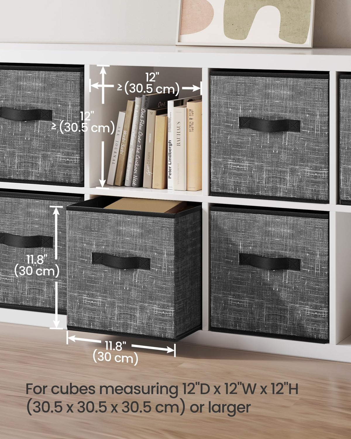 SONGMICS Storage Cubes, Set of 6, 11.8-Inch Foldable Closet Organizers