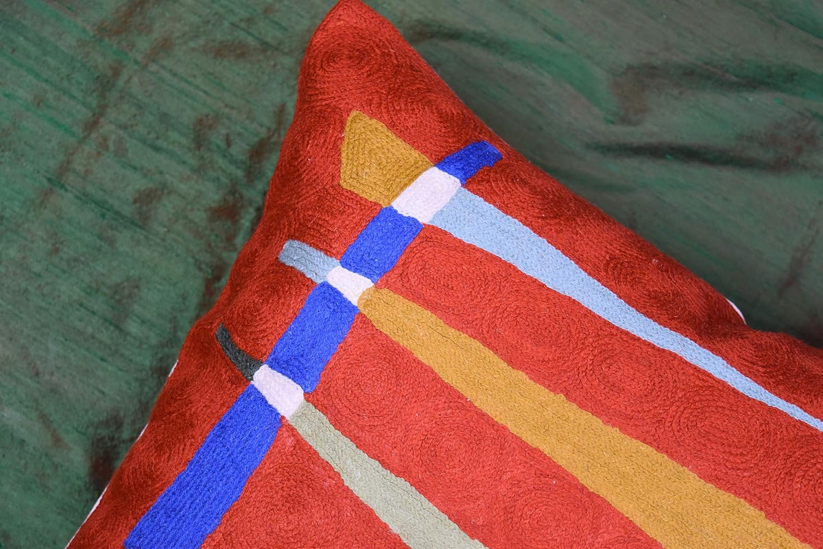 Kandinsky Modern Pillows Cover- Orange | Mid Century Chair Cushions | Abstract Throw Pillows |