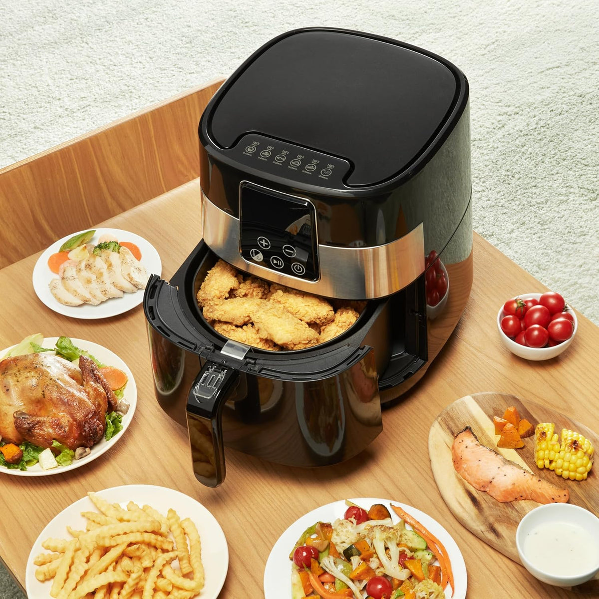 Amazon Basics 3.2 Quart 6-In-1 Air Fryer (Fry, Crisp, Roast, Bake, Reheat, Dehydrate), Non-Stick