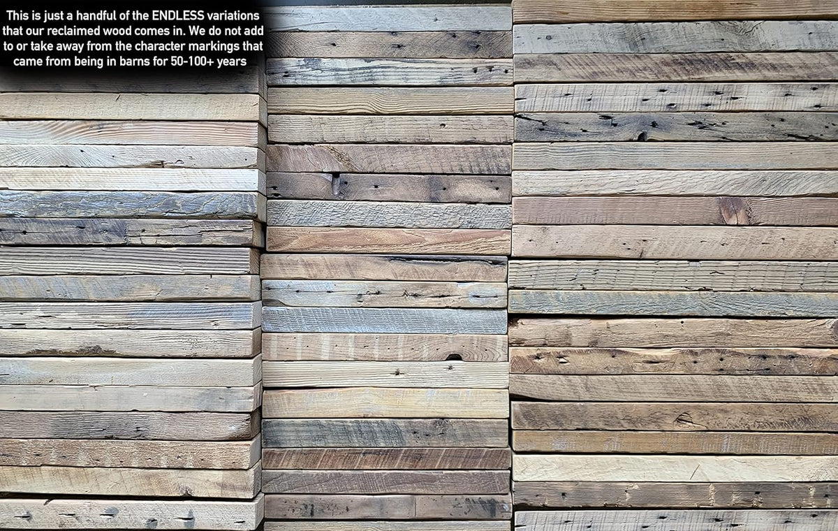 Urban Legacy Deep Floating Shelves | Reclaimed Barn Plank Deep Floating Shelves with Low Profile