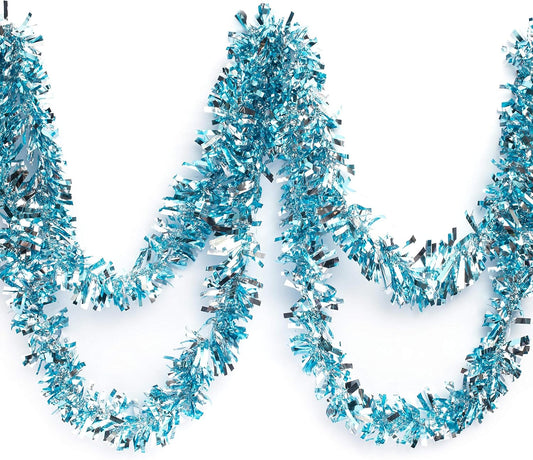 Anderson's Light Blue & Silver Sparkle Glitter Metallic Tinsel Twist for Trailer Or Golf Cart, 4