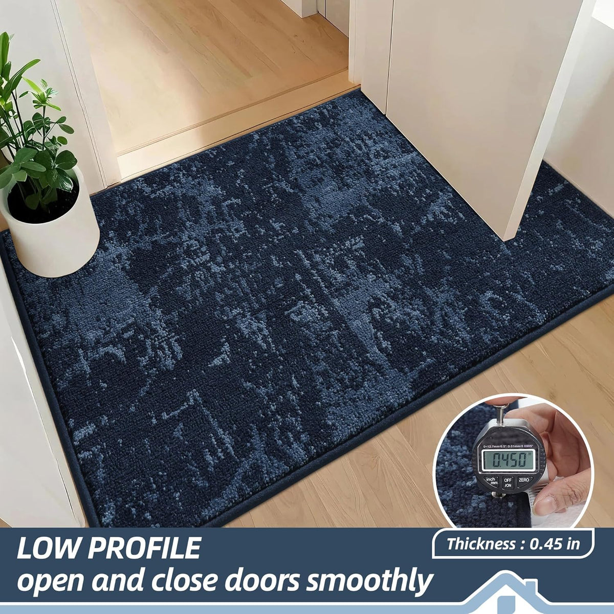 BEQHAUSE Dirt Trapper Door Mat 24"x36" Non-Slip Door Mats Washable Entryway Rugs Stain Resistant