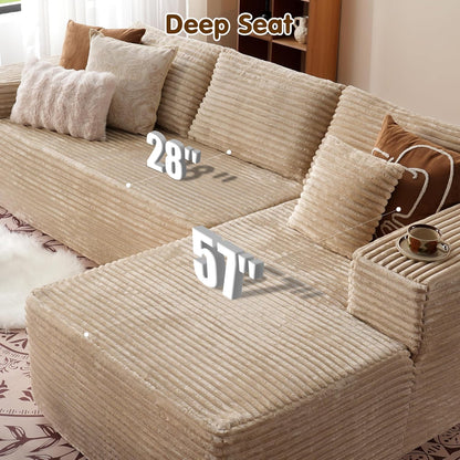 ovios 104" Cloud Sectional Couch with L-Shape Chaise,Modern Modular Sofa with Deep Seat