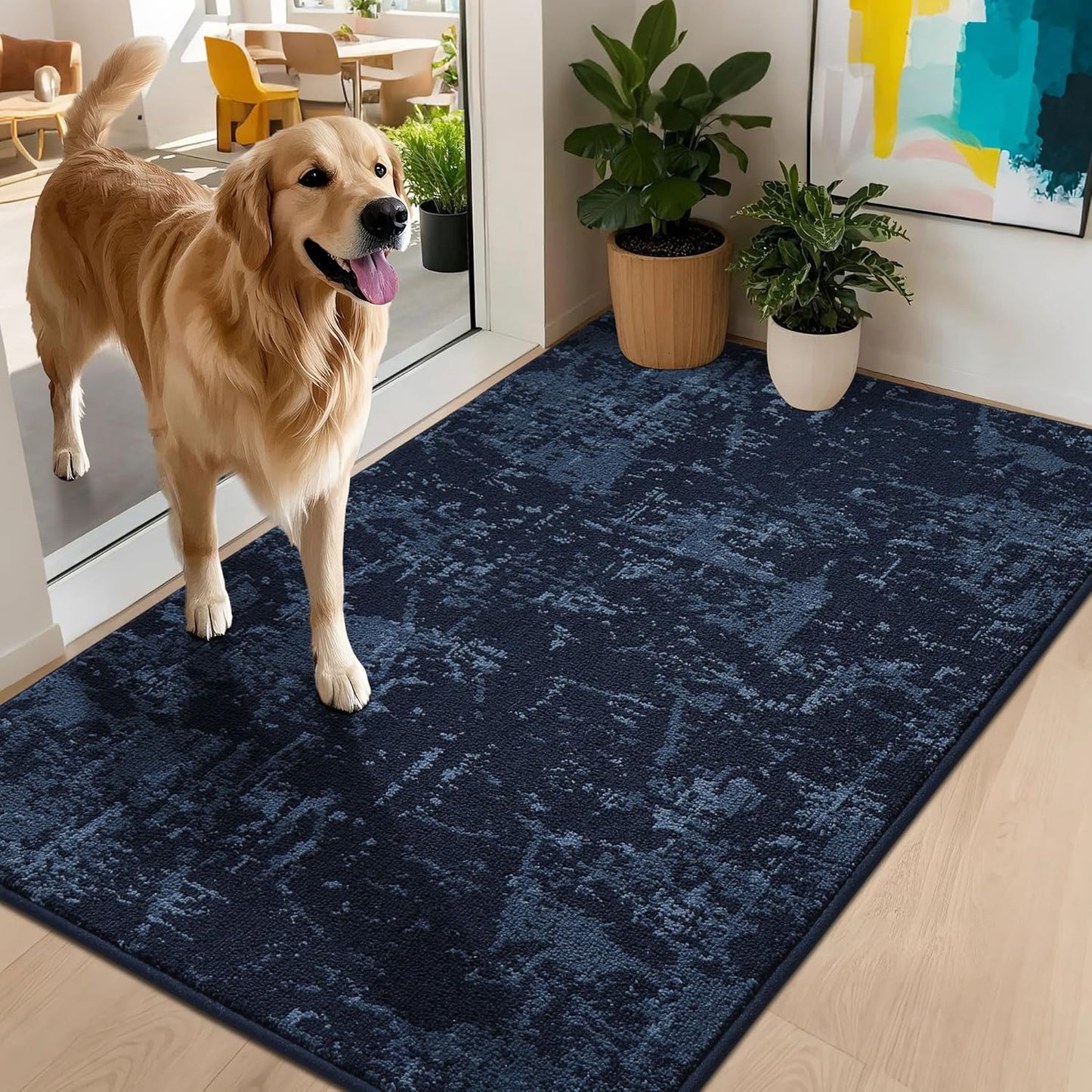 BEQHAUSE Dirt Trapper Door Mat 32"x48" Non-Slip Door Mats Washable Entryway Rugs Stain Resistant