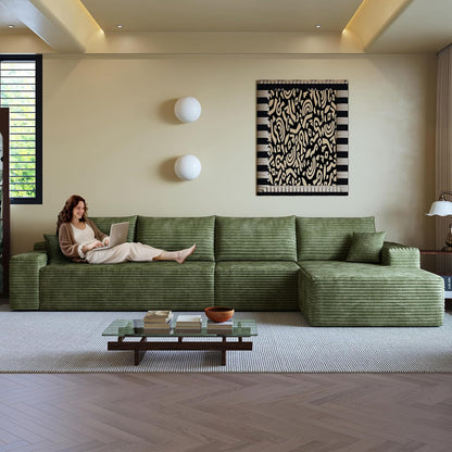 136" Sectional Couches for Living Room Modern Modular Sofa with L-Shape Couchs Upholstered Boneless