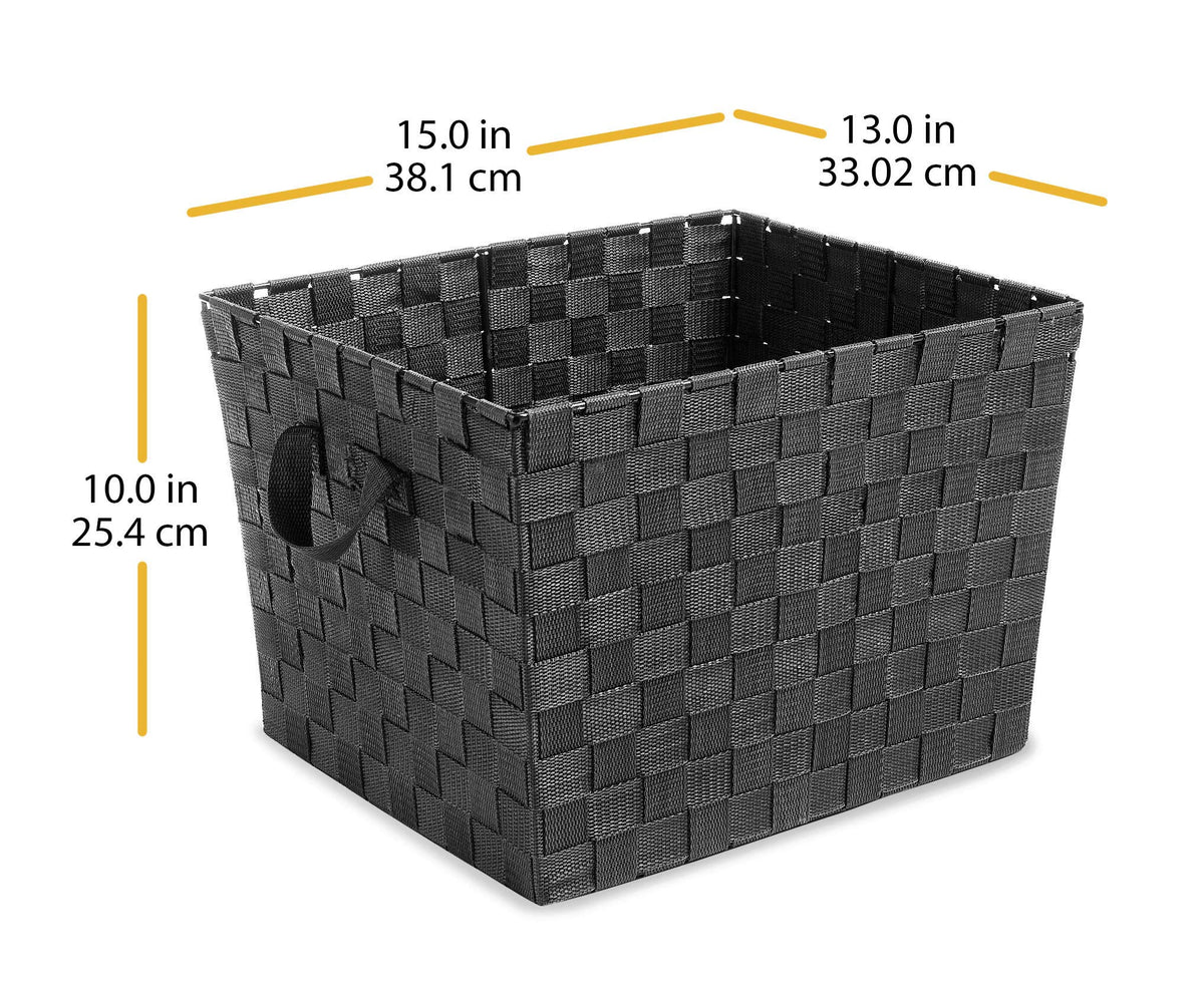 Whitmor Woven Strap Tote Black