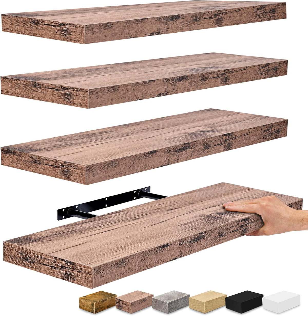 Sorbus Floating Shelves for Wall - 24" Bathroom Shelves, Wall Decor for Bedroom, Kitchen, Living