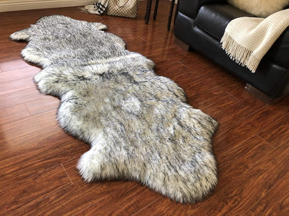 LAMBZY Faux Sheepskin Super Soft Hypoallergenic Free Shape Silky Shag Rug, Luxury Shaggy Silky