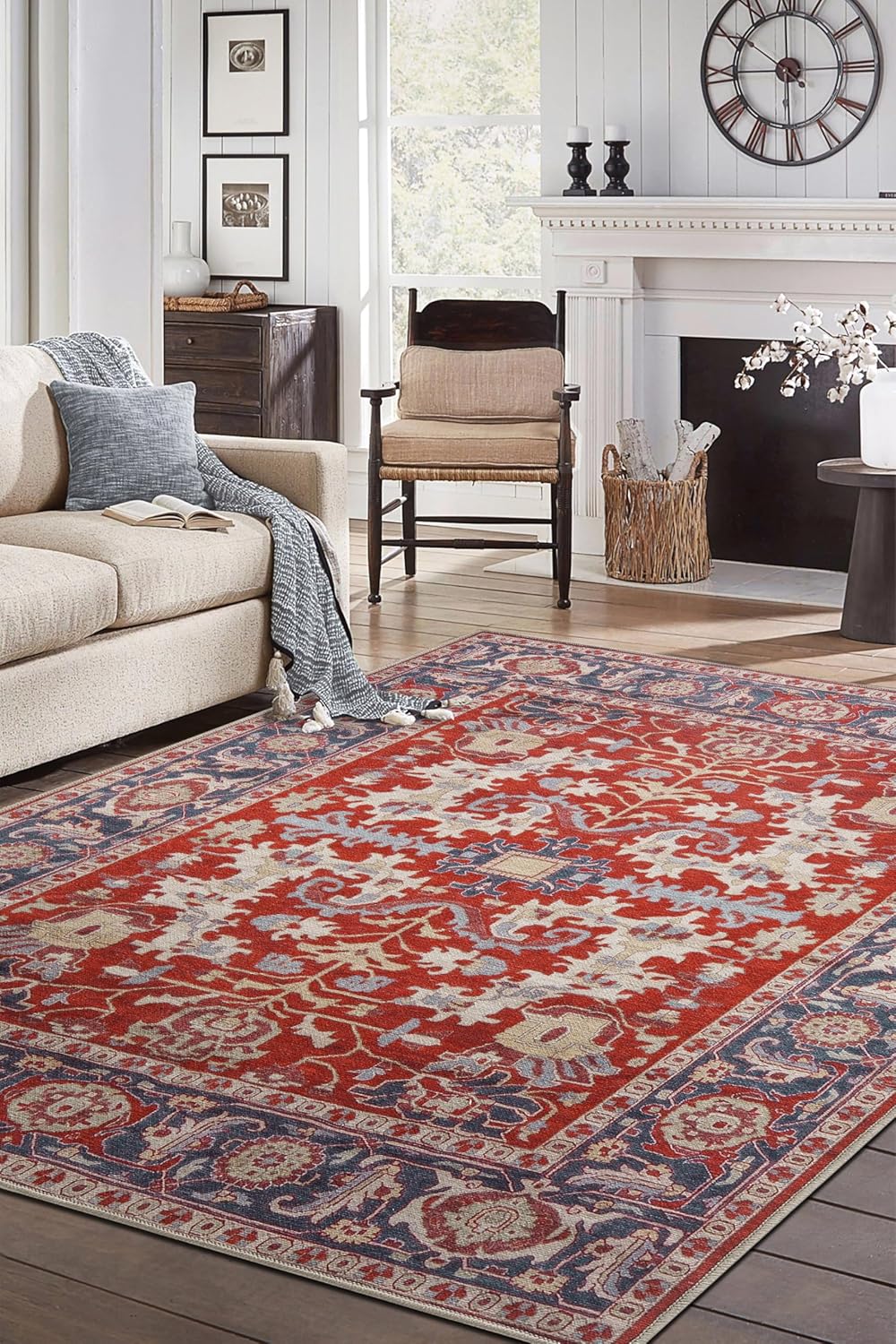 Keen Home Design 6x9 Rug - Machine Washable Area Rug with Non-Slip Backing, Ideal for Living Room