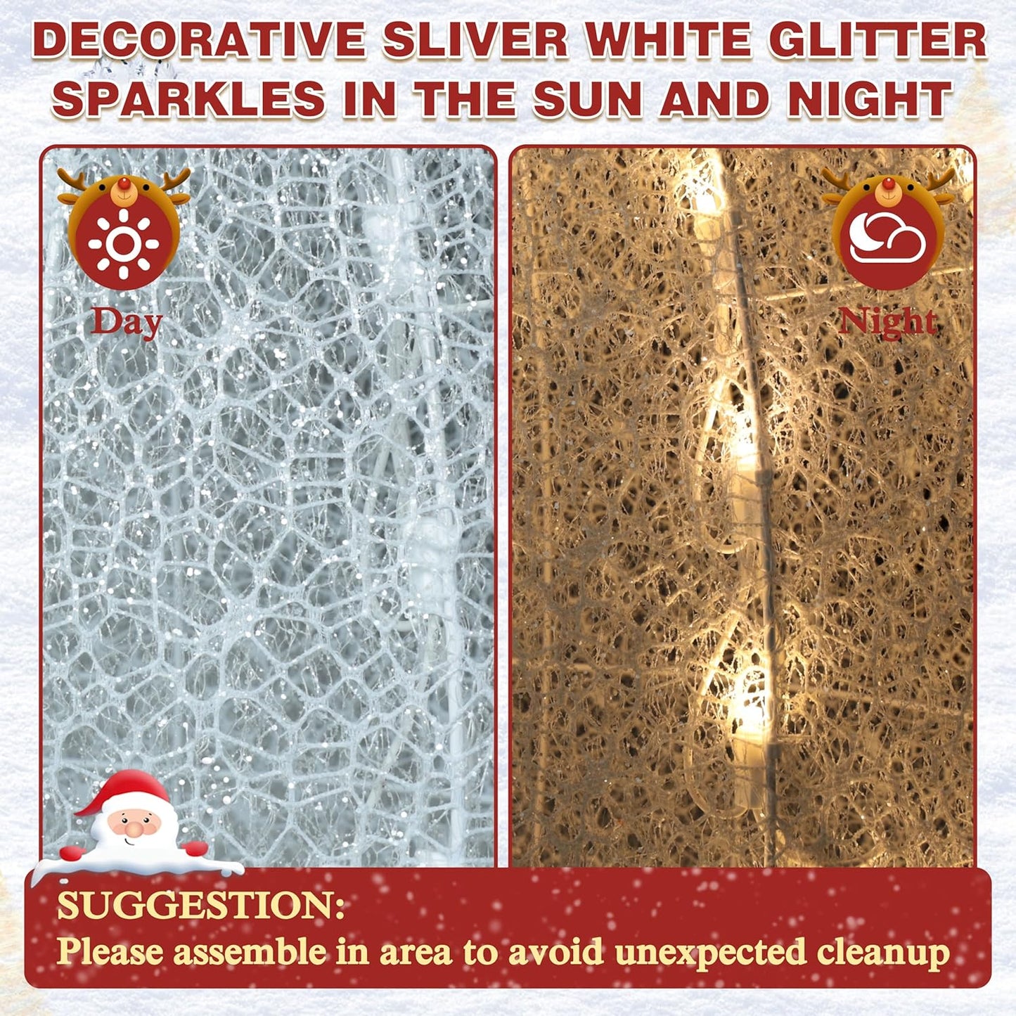 5FT Lighted Snowman with Birds for Christmas Decoration, 3D Pre-Lit Iridescent Snowman Xmas Decor