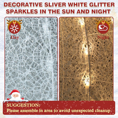 5FT Lighted Snowman with Birds for Christmas Decoration, 3D Pre-Lit Iridescent Snowman Xmas Decor