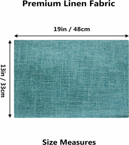 Home Brilliant Linen Placemats Set of 6 Heat Resistant Dining Table Place Mats for Kitchen Table