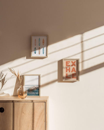 HAUS AND HUES Beige Wood Picture Frames 5x7 - Set of 3 for Gallery Wall, Collage Wall Decor, Photo