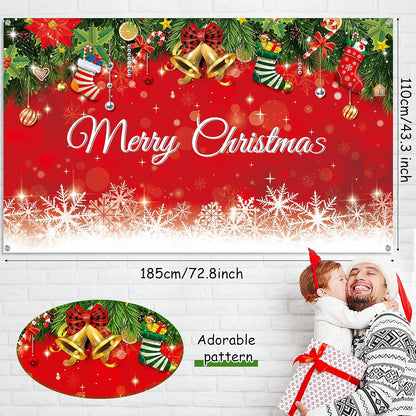 Irenare Christmas Backdrop Merry Christmas Banner Party Decoration Xmas Photography Background