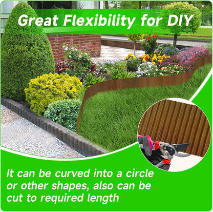 Corrugated Garden Edging,6"×20Ft Pre-Rusted Landscape Edging & Lawn Edging Border,Metal Garden