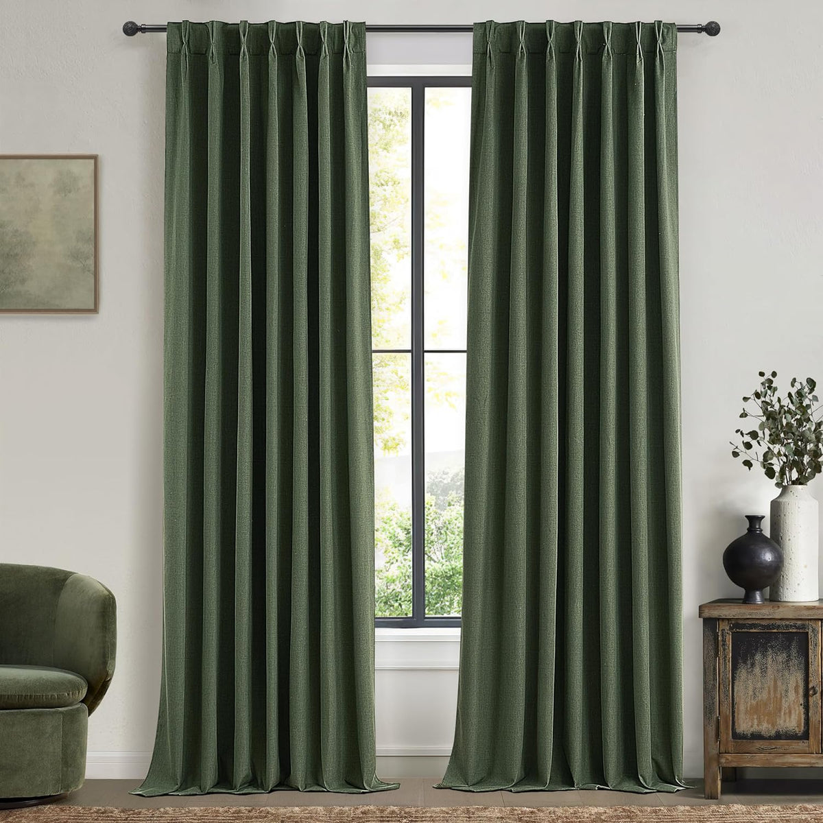 Extra Long Curtain Panels 96 Inches Long Window Curtains & Drapes for Living Room 2 Panels Set