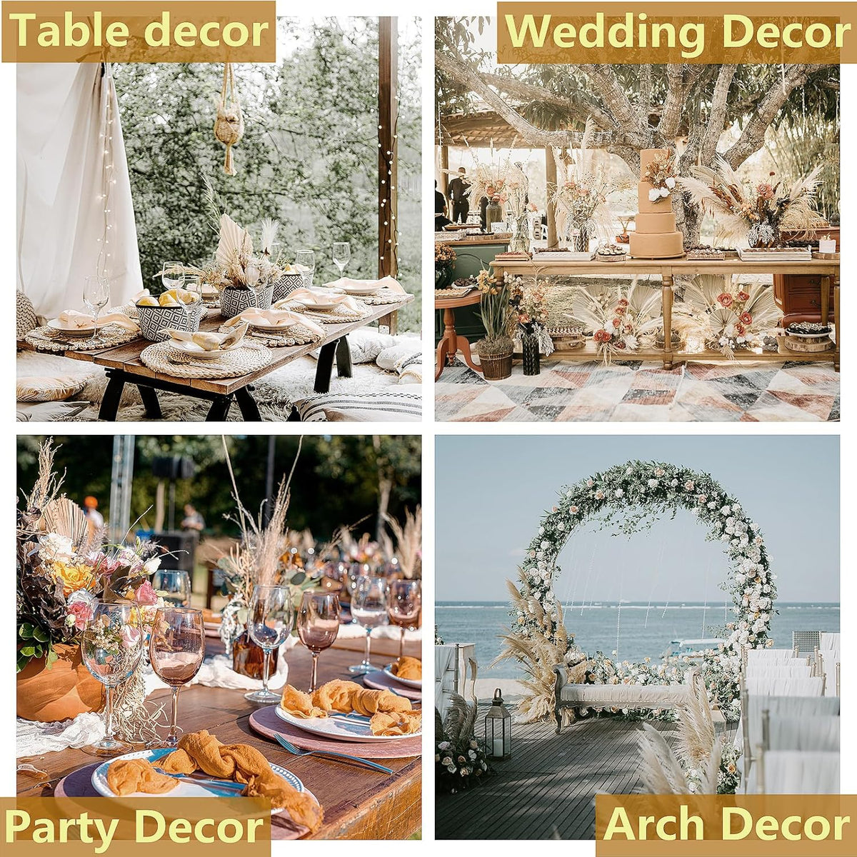 Dried Pampas Grass Decor, 128PCS Pampas Grass with Bunny Tails Dried Flowers, Reed Grass Bouquet