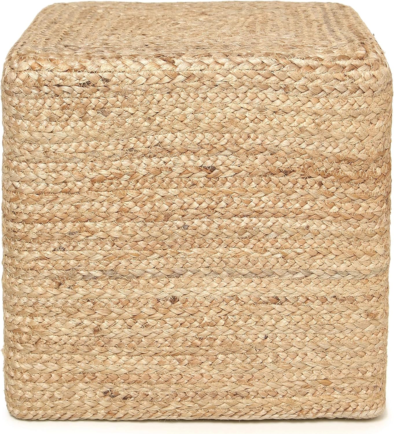 REDEARTH · Cube Pouf Foot Stool Ottoman - Jute Braided Pouffe Poof Accent Sitting Footrest for The