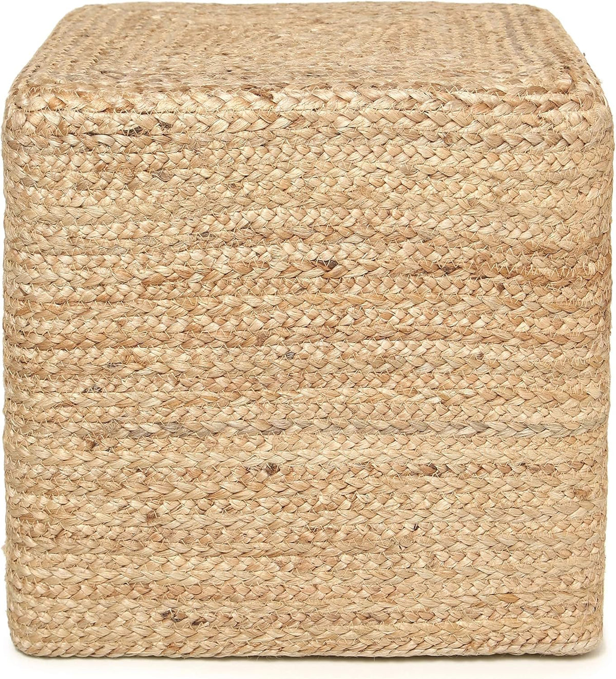 REDEARTH · Cube Pouf Foot Stool Ottoman - Jute Braided Pouffe Poof Accent Sitting Footrest for The