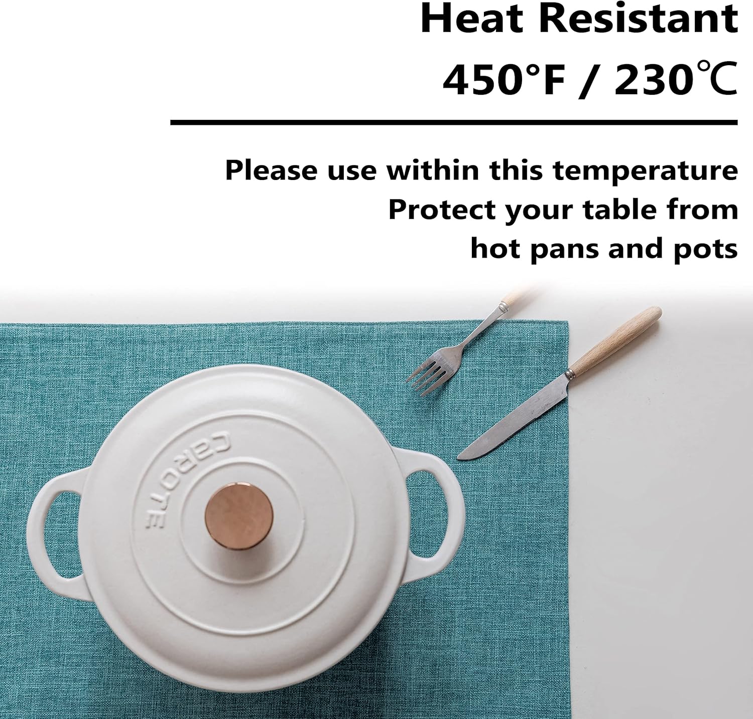 Home Brilliant Teal Placemats Set of 4 Heat Resistant Dining Table Place Mats for Kitchen Table