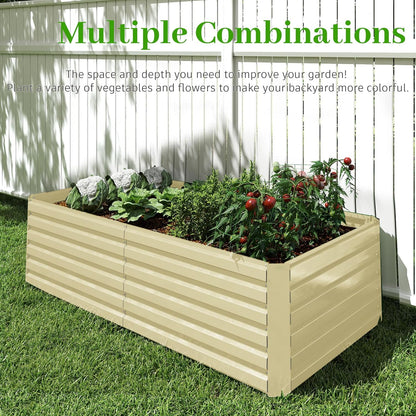 8x4x2 ft Outdoor Raised Garden Bed, Large Metal Planter Raised Beds, Planters for Outdoor Plants