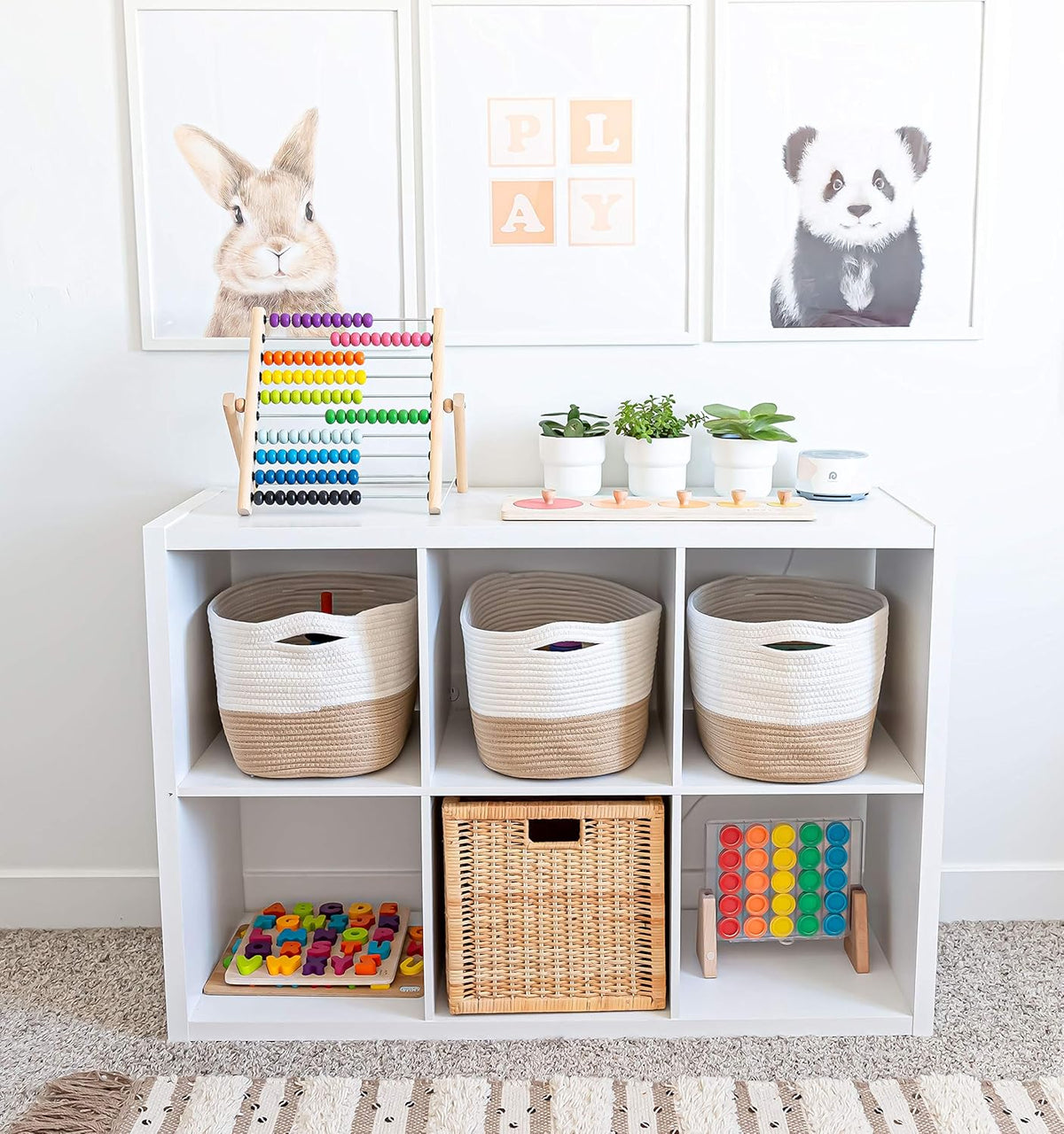 OrganiHaus Woven Storage Baskets for Organizing, Cotton Rope Organizer Bins for Shelves, Closet &