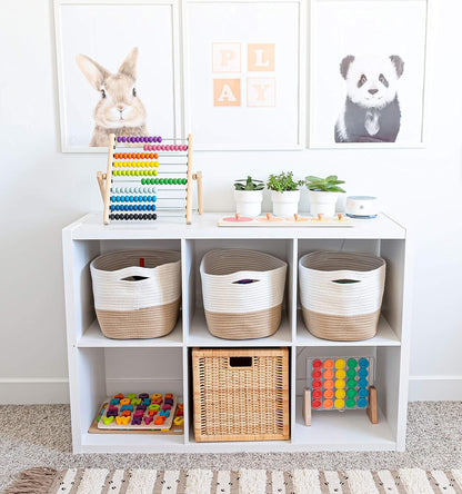 OrganiHaus Woven Storage Baskets for Organizing, Cotton Rope Organizer Bins for Shelves, Closet &