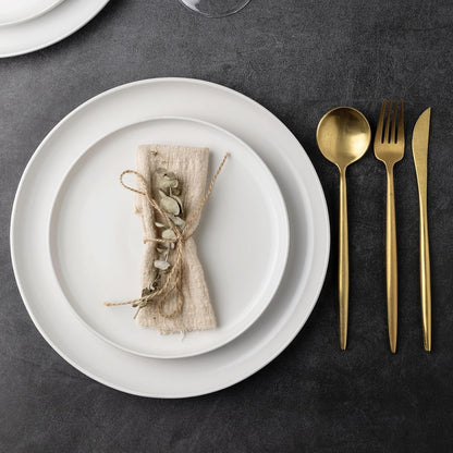 AmorArc Ceramic Dinnerware Sets, Wavy Rim Stoneware Plates and Bowls Sets, Highly Chip and Crack