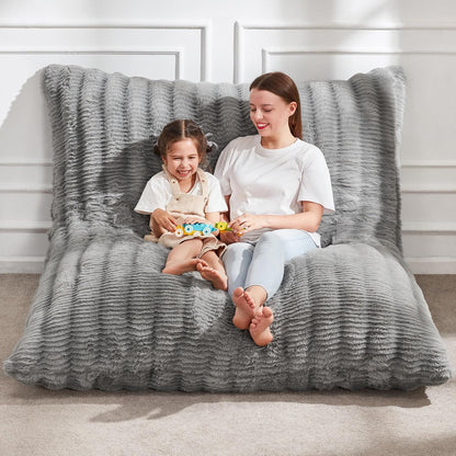 Hobestluk 3 in 1 Bean Bag Chair Giant Bean Bag Chairs for Adults with Ripple Cover Convertible Bean