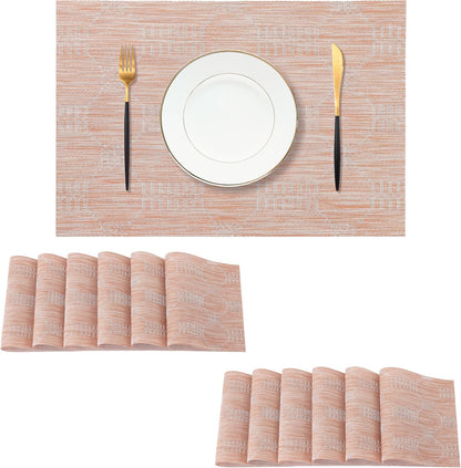 Leetaltree Coral Placemats Set of 12 - Heat Resistant Non-Slip Place mats for Dining Table