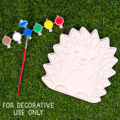 Creative Roots Mosaic Hedgehog Stepping Stone, Includes 7-Inch Ceramic Stone & 6 Vibrant Paints