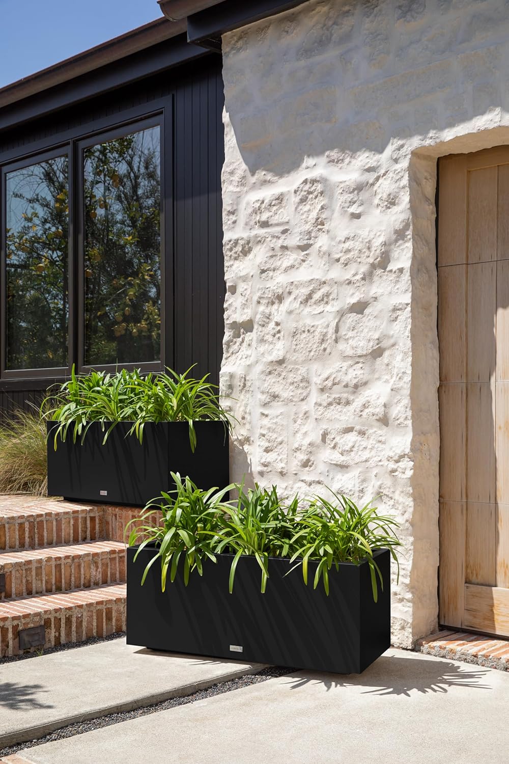 Veradek Block Series Long Box Planter - Large Rectangular Planter for Indoor or Outdoor Patio/Porch