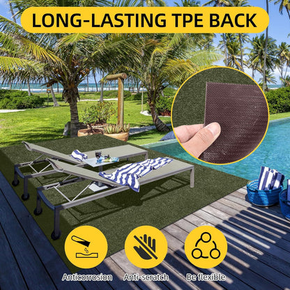 Marine Carpet,5 FT x 15 FT Olive Green Indoor Outdoor Carpet 0.2" Thick with Water-Proof TPE