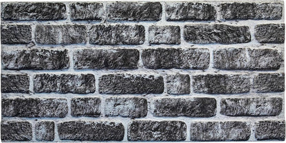 Dundee Deco 3D Wall Panels Faux Brick - Cladding, Charcoal White Stone Look Wall Paneling