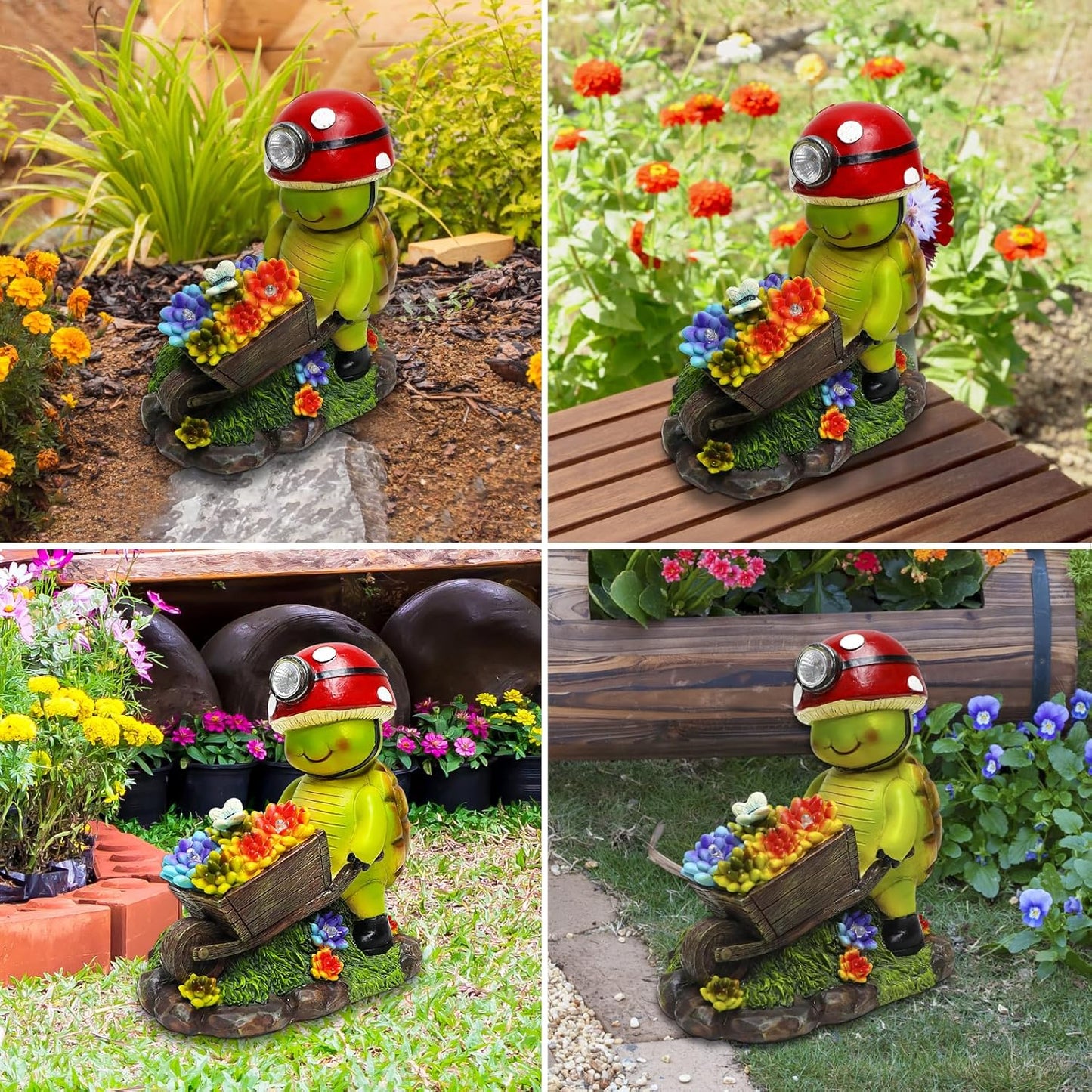 SunGlee Solar Light Turtle Outdoor Garden, Turtle Solar Light for Outdoors Yard Patio Decor 4 LED