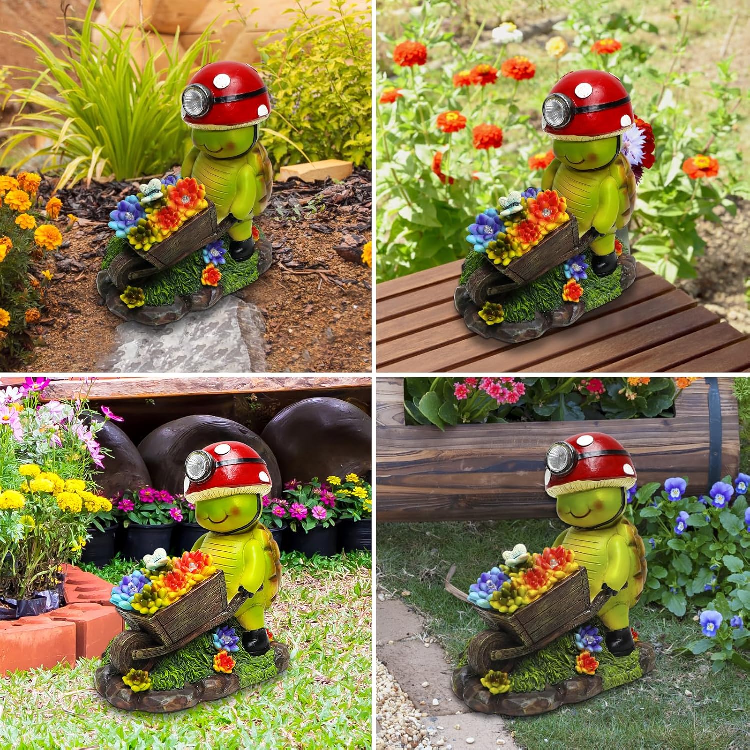 SunGlee Solar Light Turtle Outdoor Garden, Turtle Solar Light for Outdoors Yard Patio Decor 4 LED