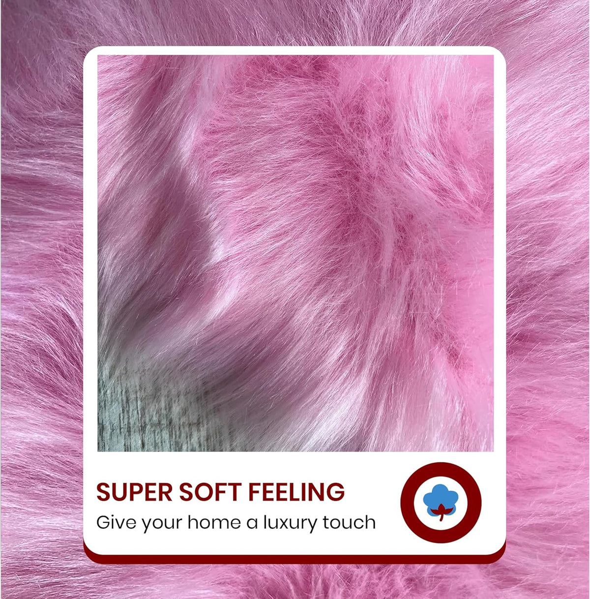 LAMBZY Faux Sheepskin Super Soft Hypoallergenic Free Shape Silky Shag Rug, Luxury Shaggy Plush