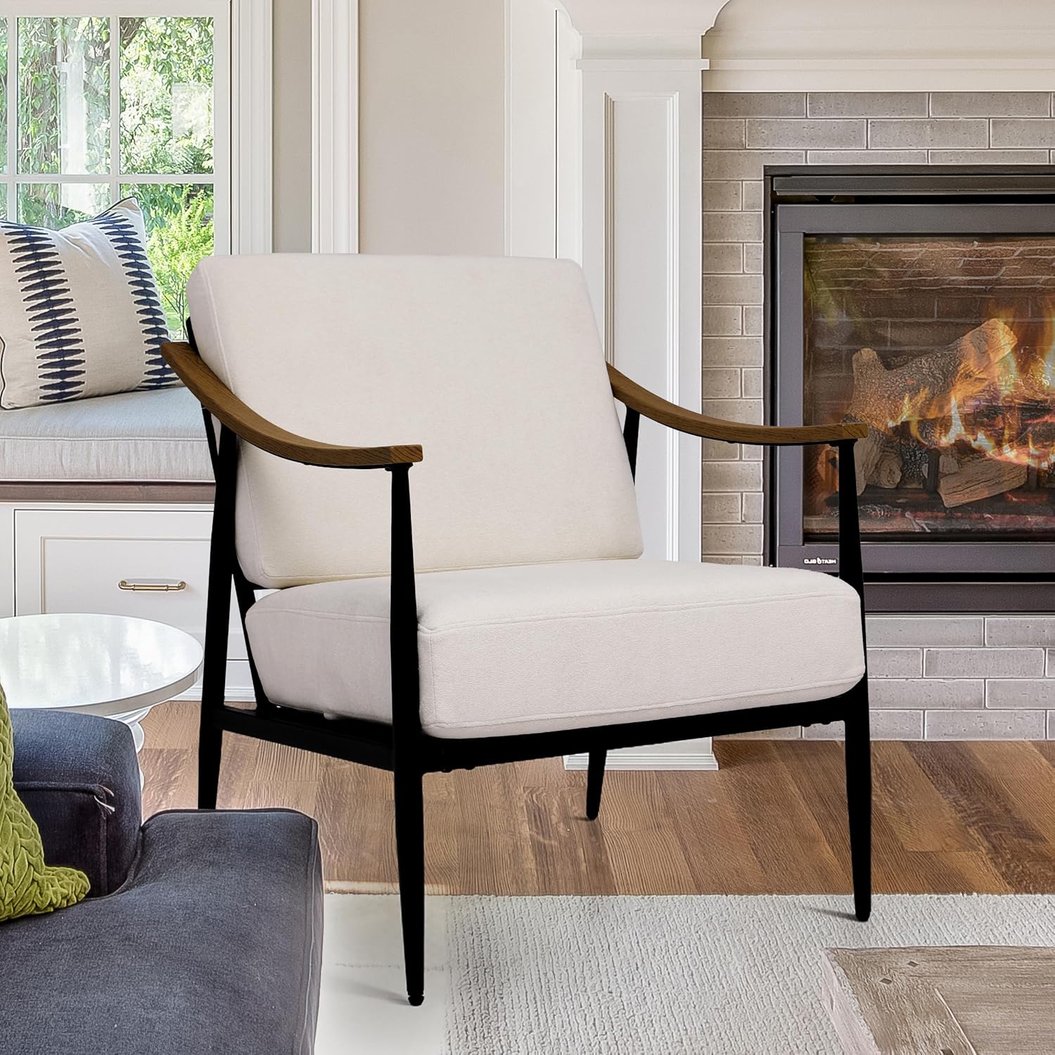 Modern Accent Chair for Living Room Bedroom Mid Century Arm Chair Upholstered Office Accent Chair