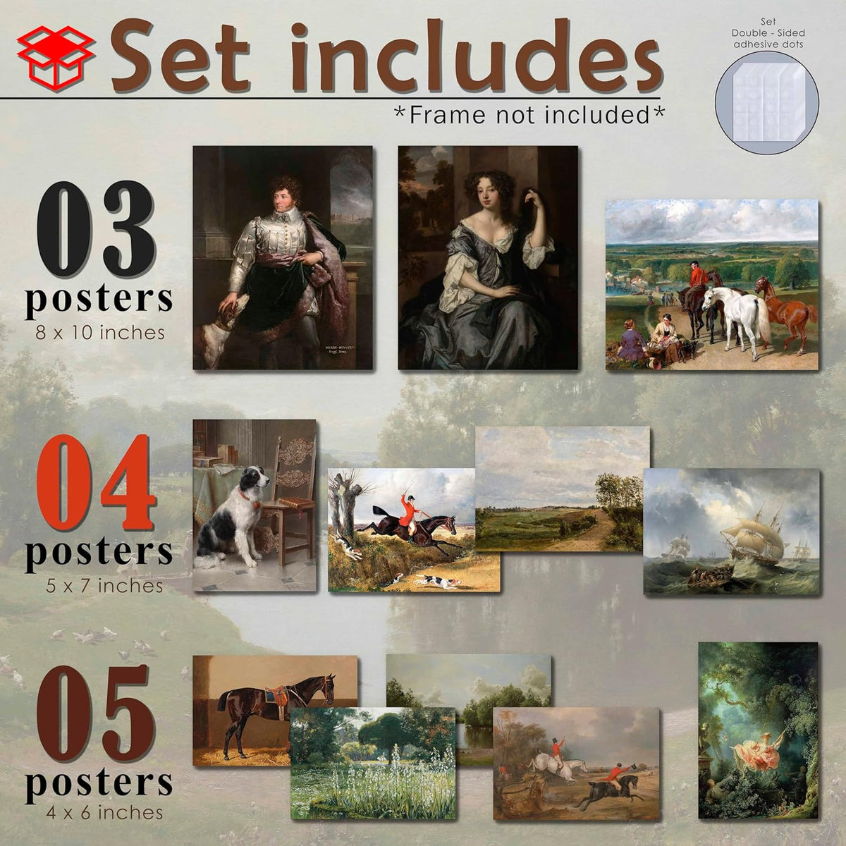 LANCHI95 12 PCS Vintage Victorian Wall Decor, Classic Maximalist Wall Decor, Coquette Vintage Art