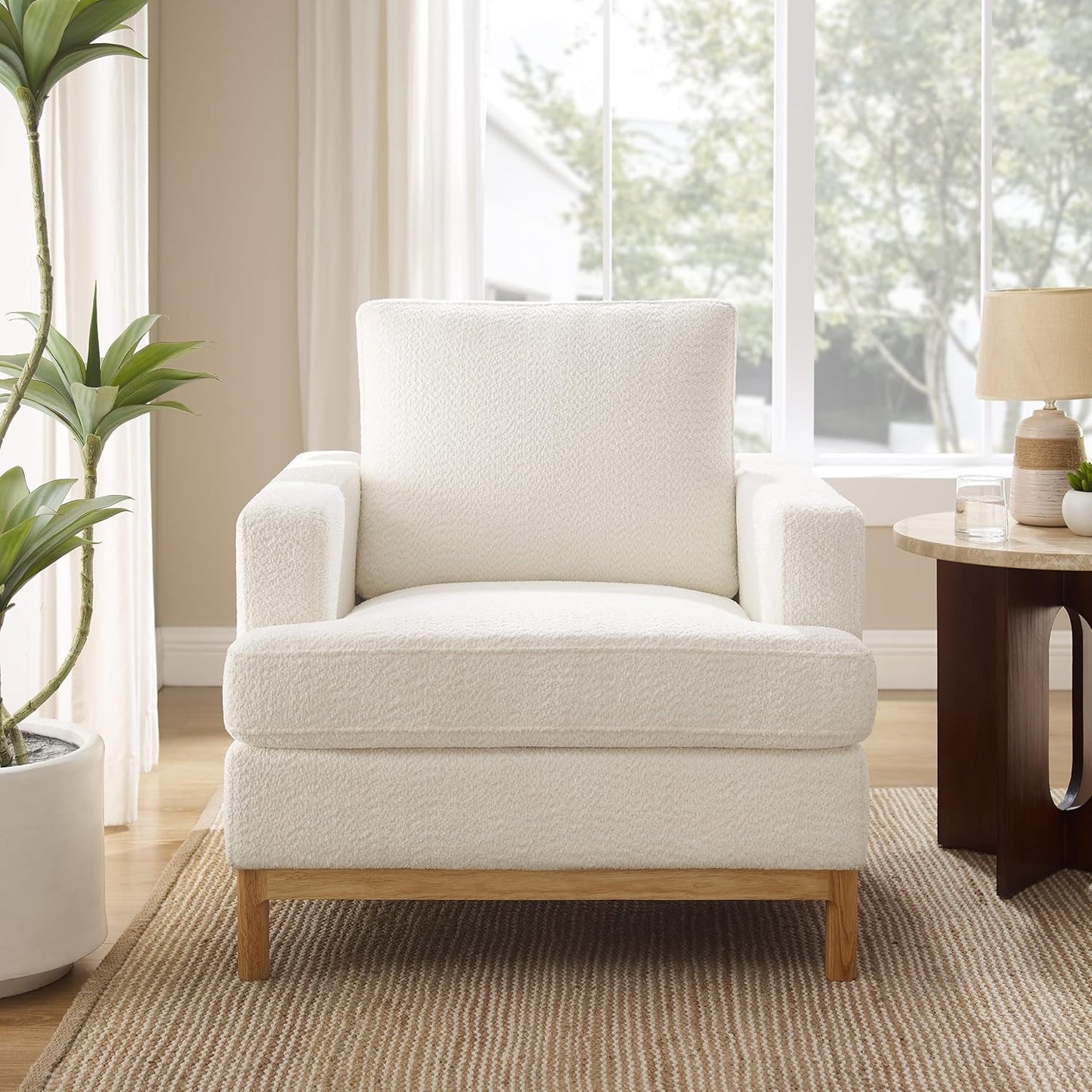 Oversized Accent Chair, Mid Century Modern Upholstered Armchair for Living Room, Comfy Chair for