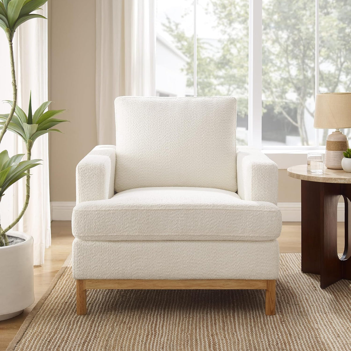 Oversized Accent Chair, Mid Century Modern Upholstered Armchair for Living Room, Comfy Chair for