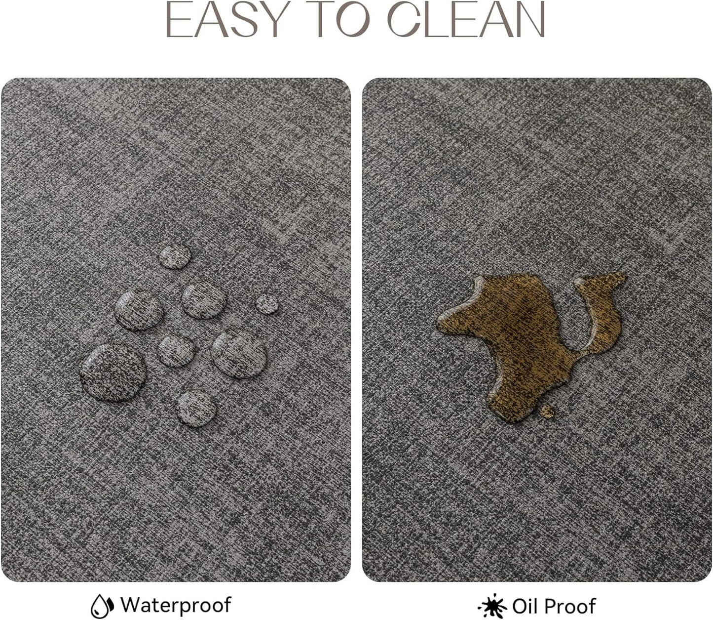 Romanstile Reversible Vinyl Placemats Set of 8, Faux Leather 100% Waterproof Oil-Proof Wipeable
